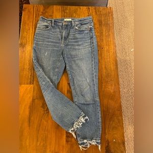 Madewell High-Rise Slim Boyjean in medium wash, size 29